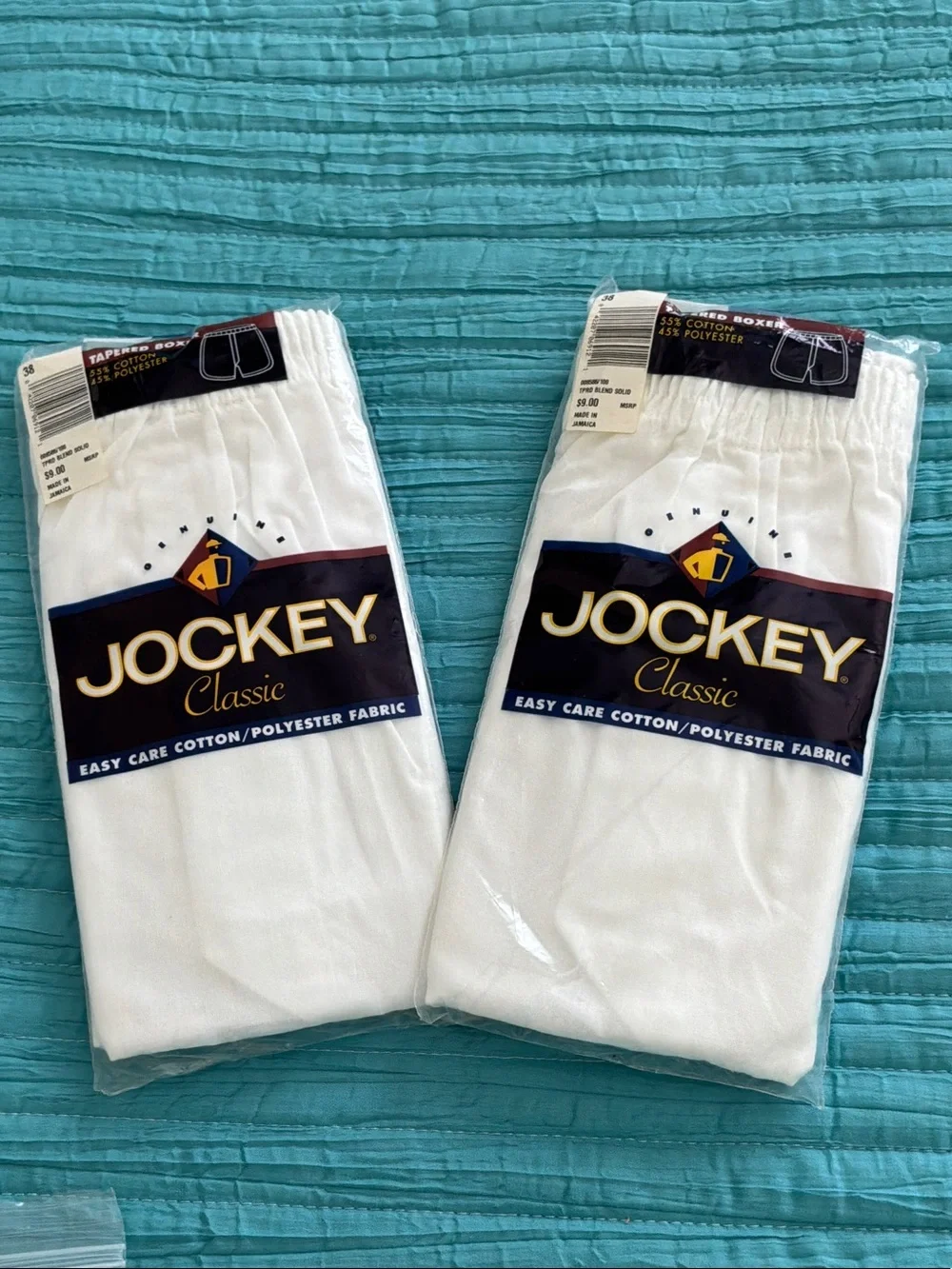 Jockey Classic Men's White Boxer Briefs - White lot of 2 size 38